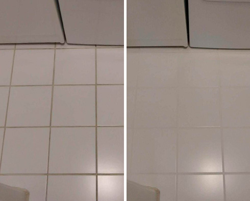 Floor Before and After a Grout Cleaning in Mission Viejo, CA