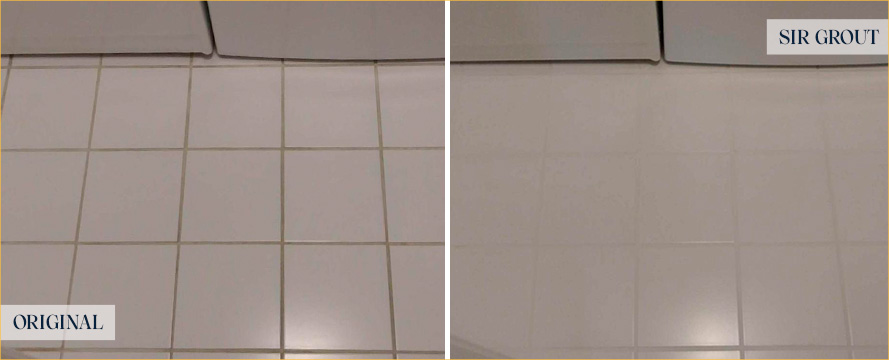 Floor Before and After a Remarkable Grout Cleaning in Mission Viejo, CA